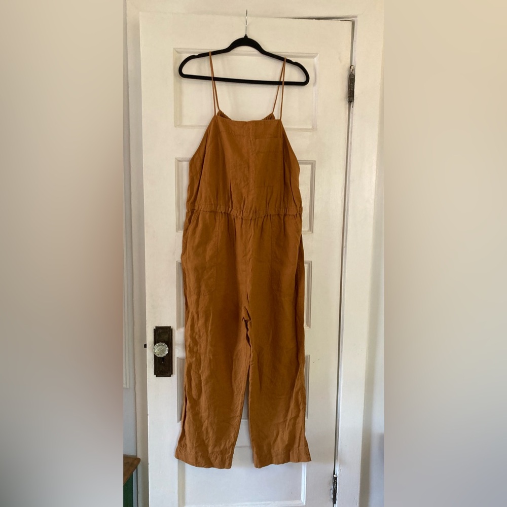 Everlane, 100% Linen, Mustard Yellow Jumpsuit